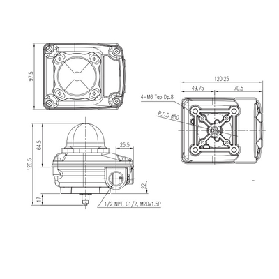 Boîte de commutateur de limite de YT-850M Steel Pneumatic Parts pour la valve