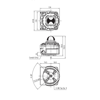 Boîte de commutateur de limite de YT-850M Steel Pneumatic Parts pour la valve