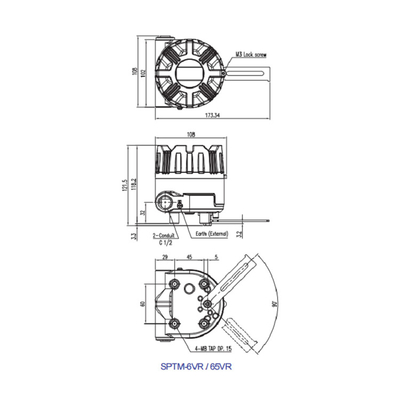 Pièces pneumatiques futées d'émetteur de position d'accessoires de soupape de commande SPTM-V6