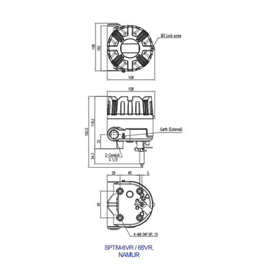 Pièces pneumatiques futées d'émetteur de position d'accessoires de soupape de commande SPTM-V6