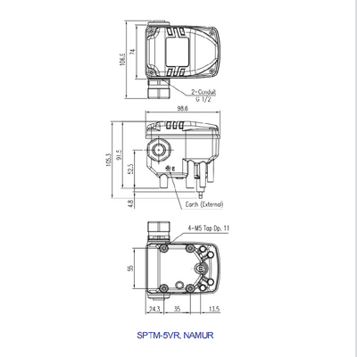 Pièces pneumatiques électriques futées d'émetteur de position de soupape de commande de SPTM-5V