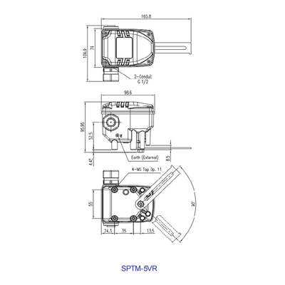 Pièces pneumatiques électriques futées d'émetteur de position de soupape de commande de SPTM-5V