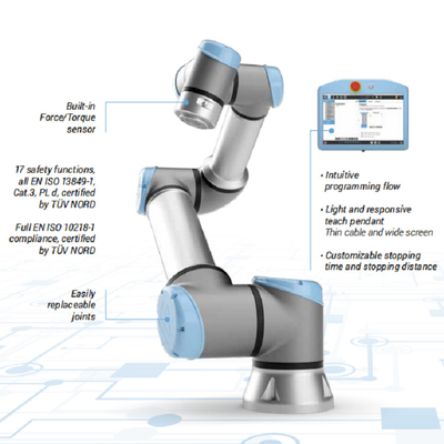 Bras robotique industriel d'Ur3 Cobot avec le système visuel de Cognex de la pince RG6