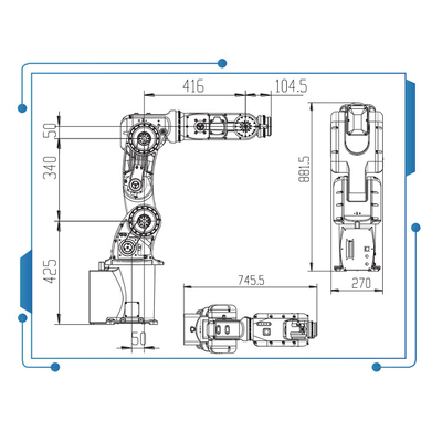 6 Assemblée de Mini Industrial Robot Arm GBS8-K950 d'axe avec la pince